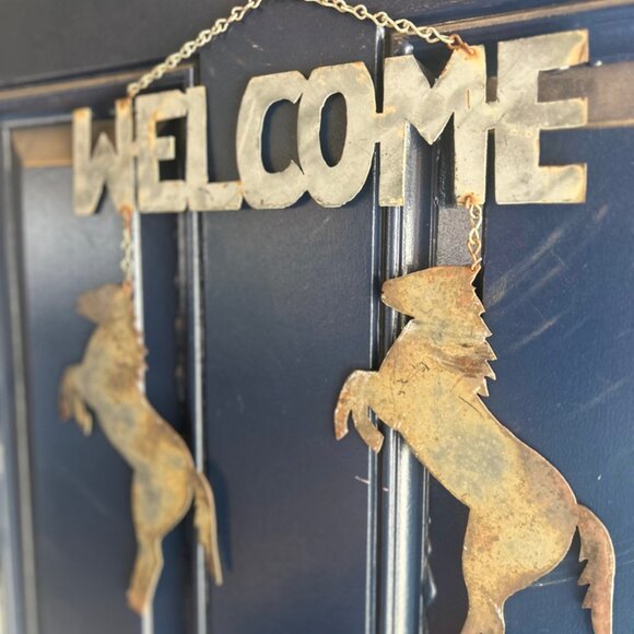 Wrought Iron Vintage Welcome Sign Wind Chime - Picture 4 of 5